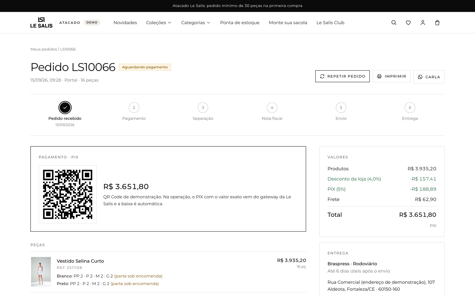 Portal de pedidos: acompanhamento