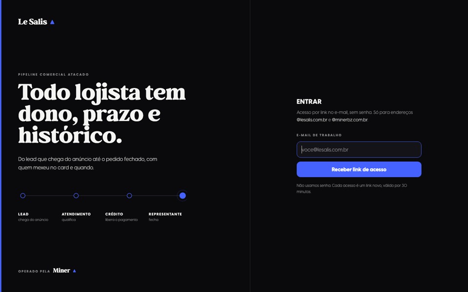 Entrada do pipeline comercial