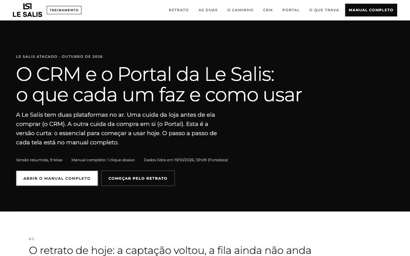 Treinamento do CRM e do portal